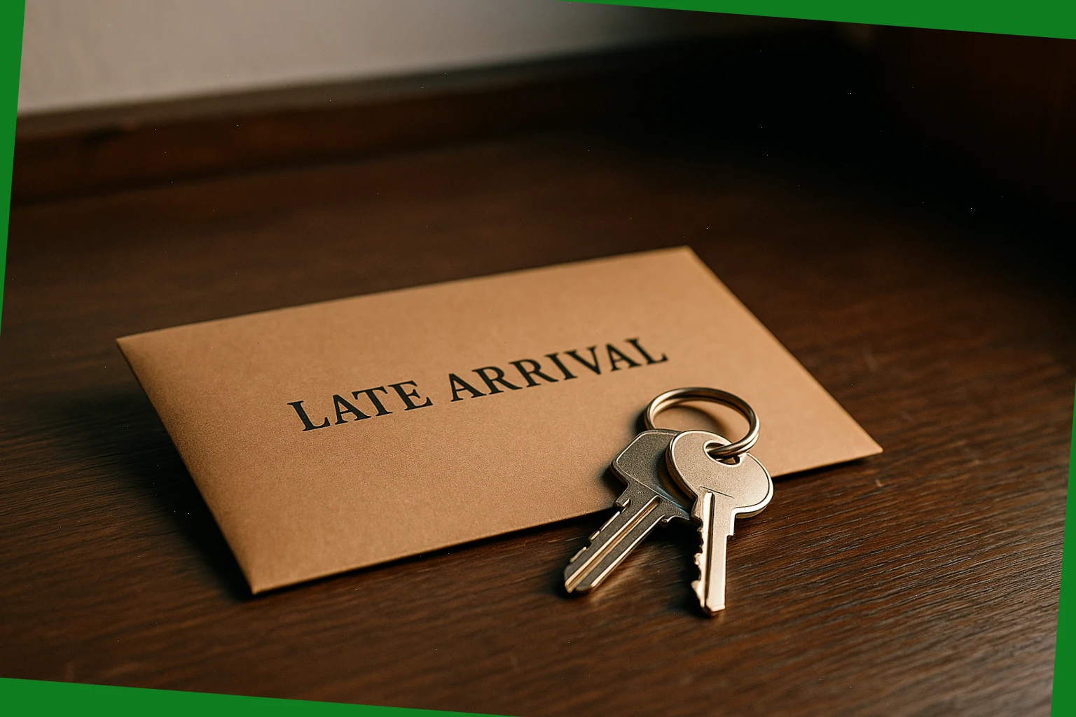Key pickup envelope for late arrivals